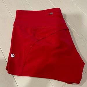 Lululemon red shorts, size 6. Worn once.